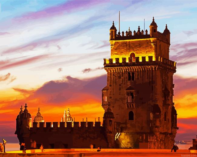 Sunset Belem Tower Painting By Numberss.png