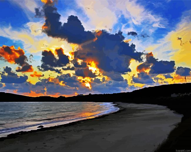 Sunset In Alderney Beach Painting By Numberss.png