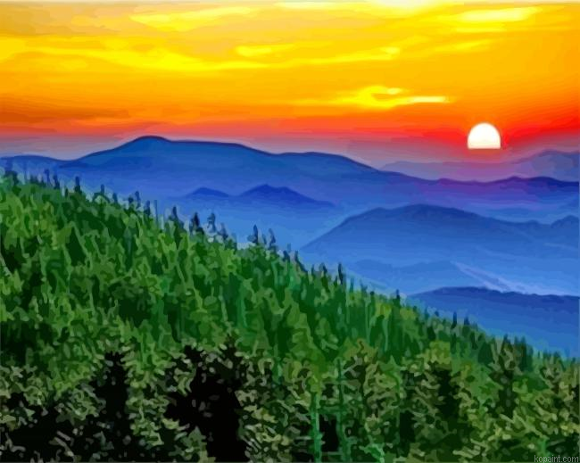 Sunset In Blueridge Mountains Painting By Numberss.png