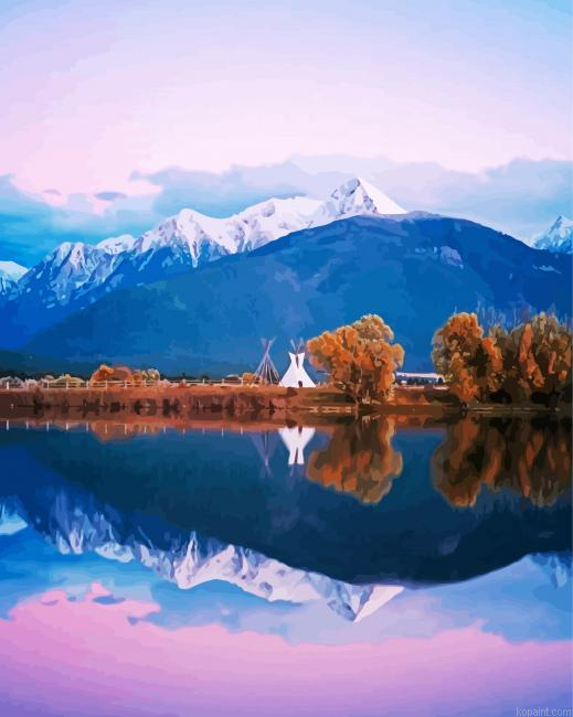 Sunset Montana Mountains Landscape Painting By Numberss.png