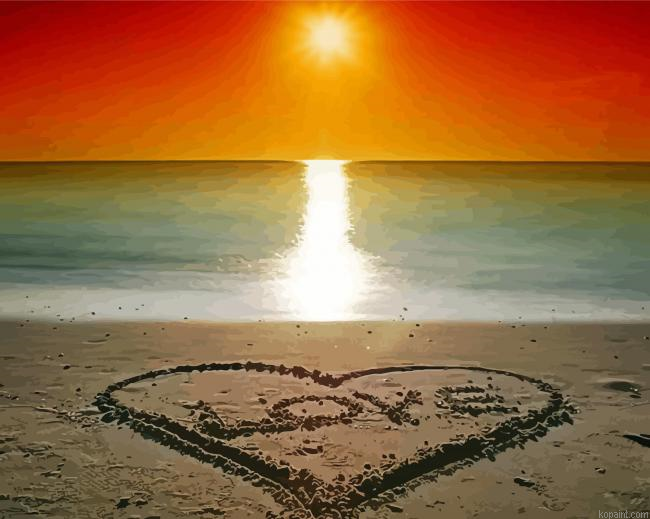 Sunset On The Beach Painting By Numberss.png