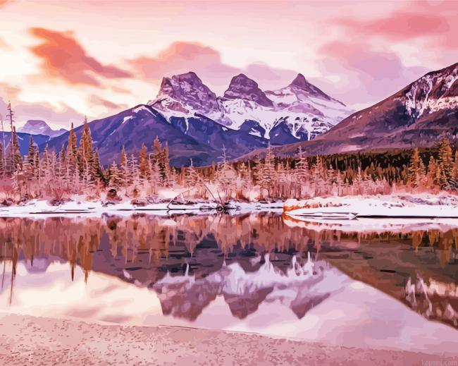Sunset Over Three Sisters Mountains Painting By Numberss.png