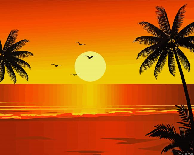 Sunset Time Sillhouette Paint By Numbers.png