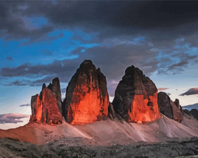 Sunset Tres Cime Painting By Numberss.png