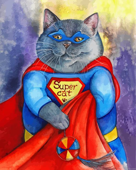 Super Cat Paint By Numbers