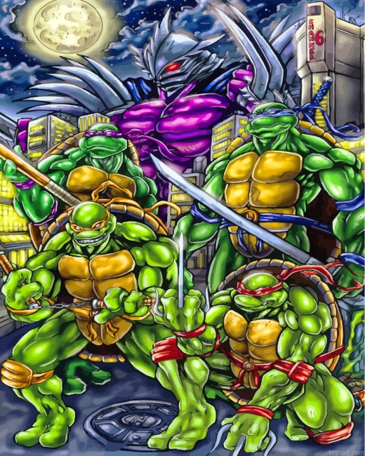 Super Shredder And Ninja Turtles Painting By Numberss.png