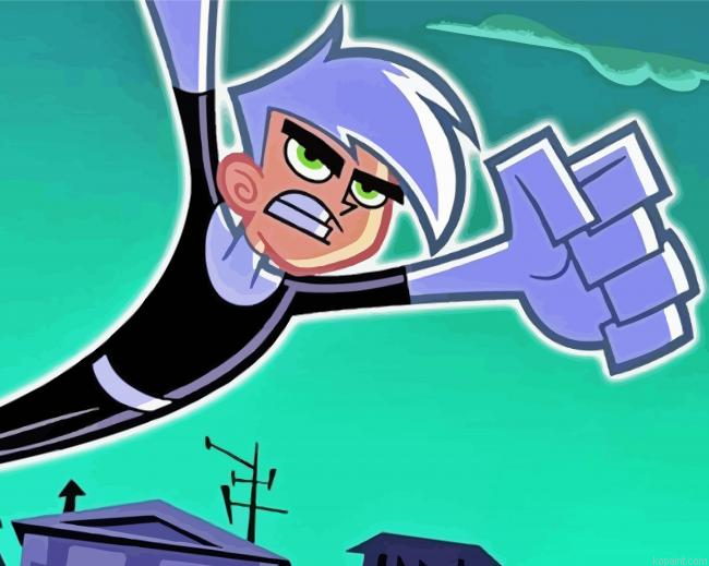 Superhero Danny Phantom Painting By Numberss.png