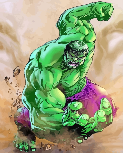 Superhero Hulk Painting By Numberss.png