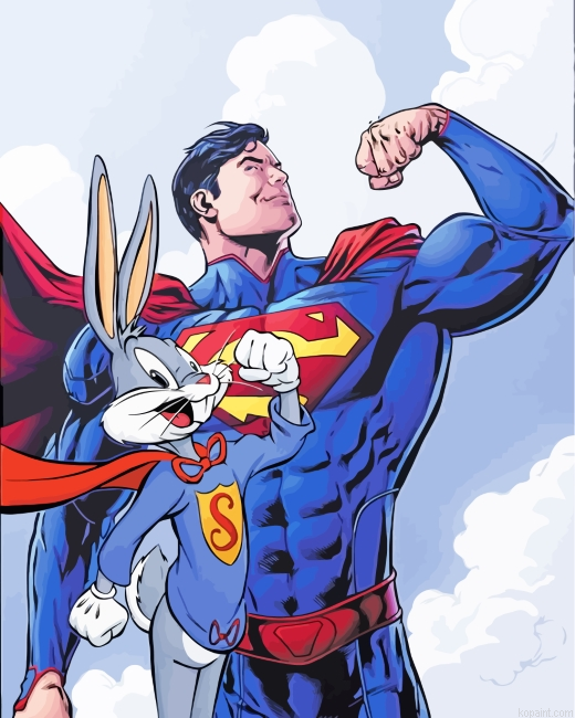 Superman And Bugs Bunny Painting By Numberss.png
