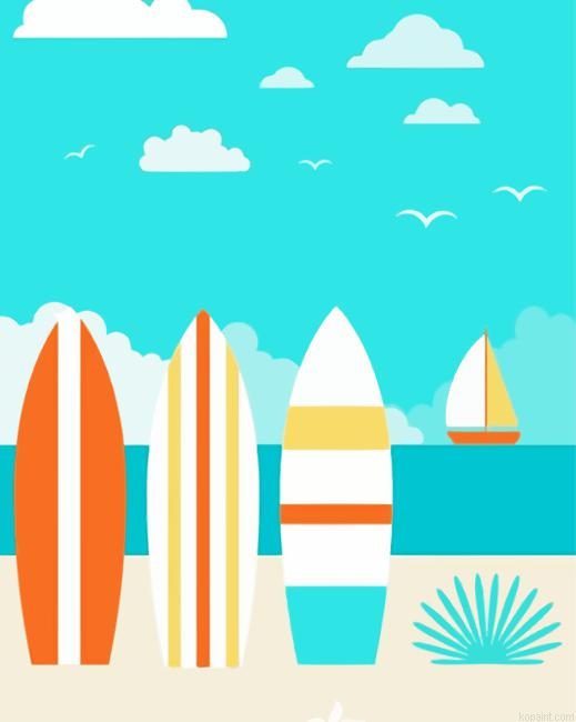 Surf Boards Paint By Numbers