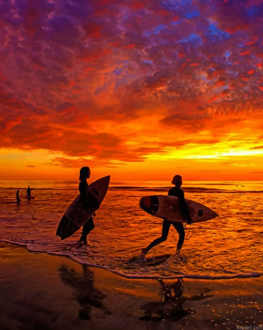 Surfers In The Beach Painting By Numberss.png