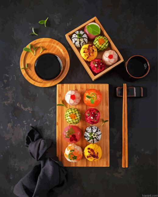 Sushi Food Painting By Numberss.png