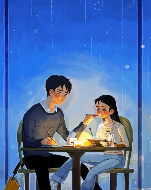 Sweet Couple Dinner Paint By Numbers