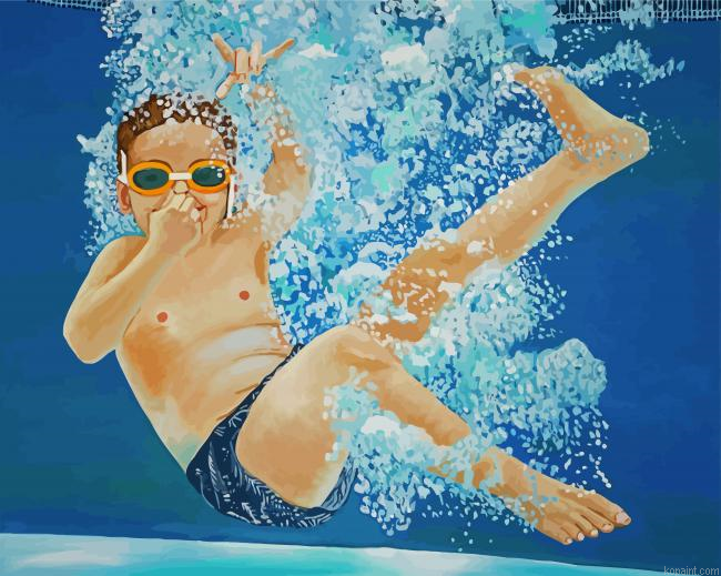 Swimmer Boy Underwater Painting By Numberss.png