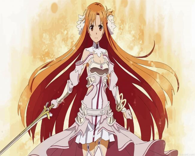 Sword Art Online Asuna Anime Cabracter Painting By Numberss.png
