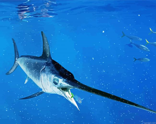 Swordfish Eating Painting By Numberss.png