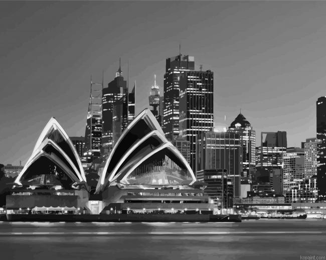 Sydney Black And White Paint By Numbers