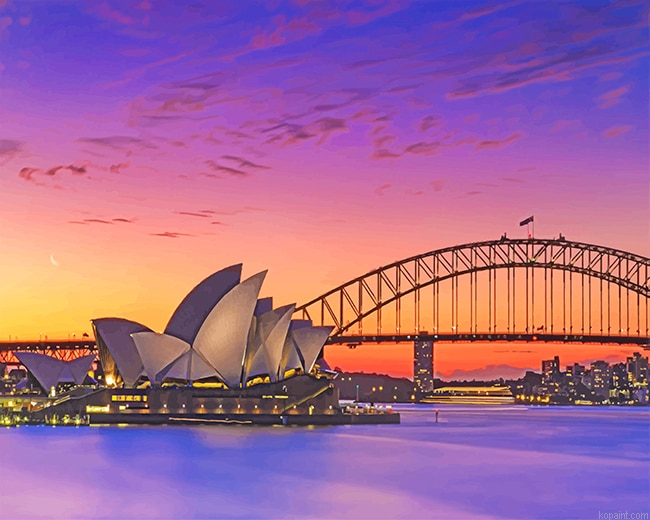 Sydney Opera House Sunset New Painting By Numberss.png