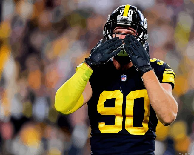 T J Watt Pittsburgh Steelers Painting By Numberss.png