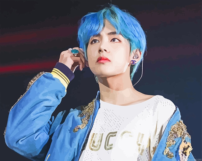 Taehung Blue Hair New Painting By Numberss.png