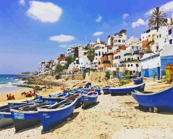Taghazout Town Beach Painting By Numberss.png