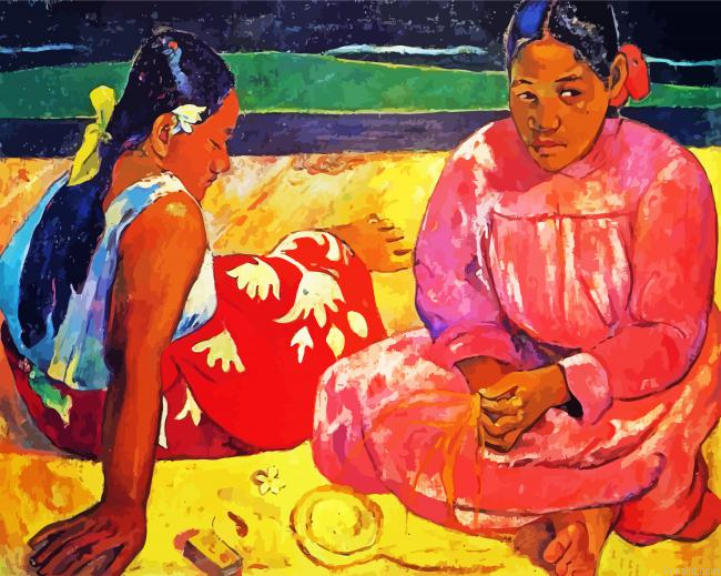 Tahitian Women Paul Gauguin Painting By Numberss.png