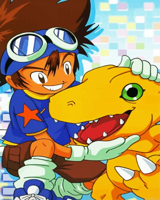 Tai Kamiya And Augumon Painting By Numberss.png