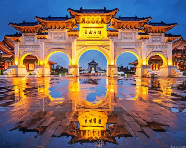Taipei Taiwan Liberty Square Arch Painting By Numberss.png