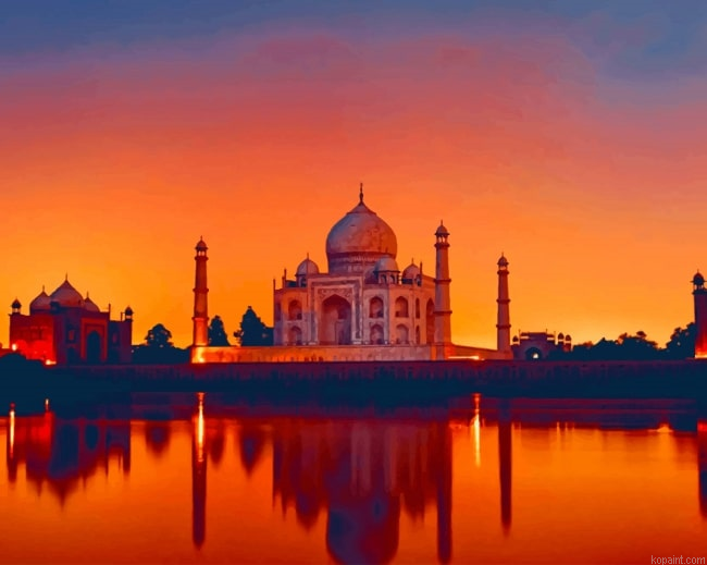 Taj Mahal India Sunset New Painting By Numberss.png