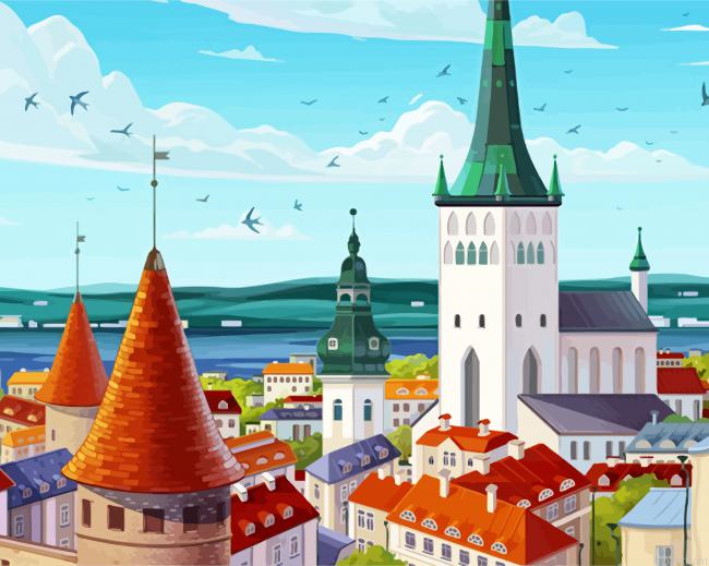 Tallinn City Estonia Paint By Numbers.png