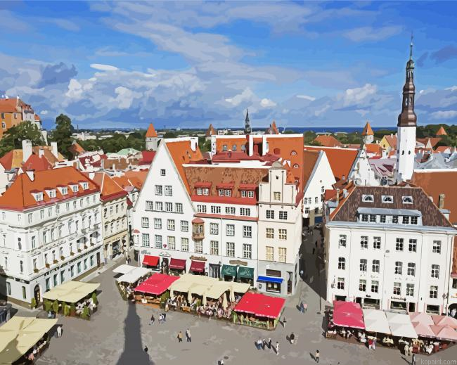 Tallinn Town Hall Tallinn Painting By Numberss.png