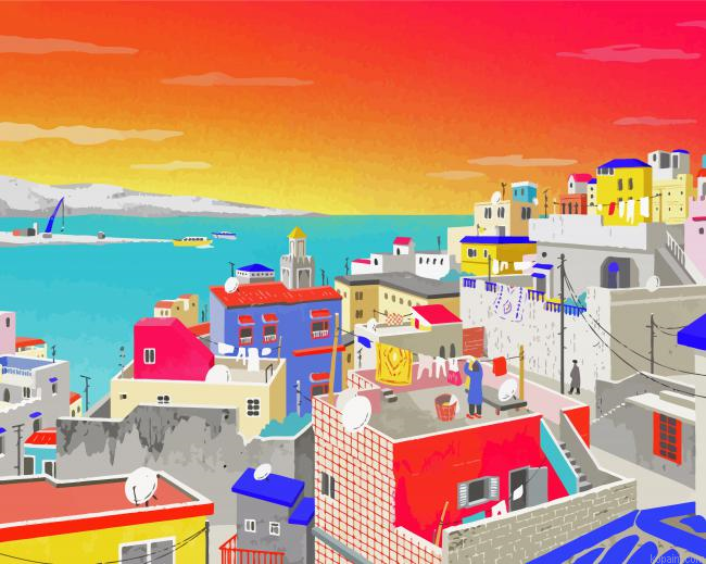 Tangier Houses Art Painting By Numberss.png