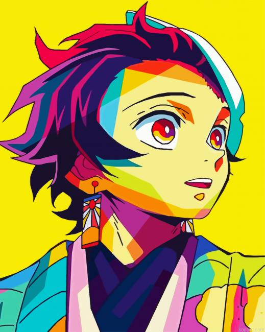 Tanjirou Pop Art Paint By Numbers.png