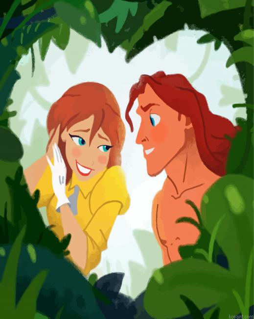 Tarzan Cartoon Painting By Numberss.png