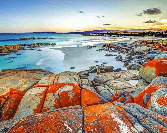Tasmania Beach In Australia Painting By Numberss.png