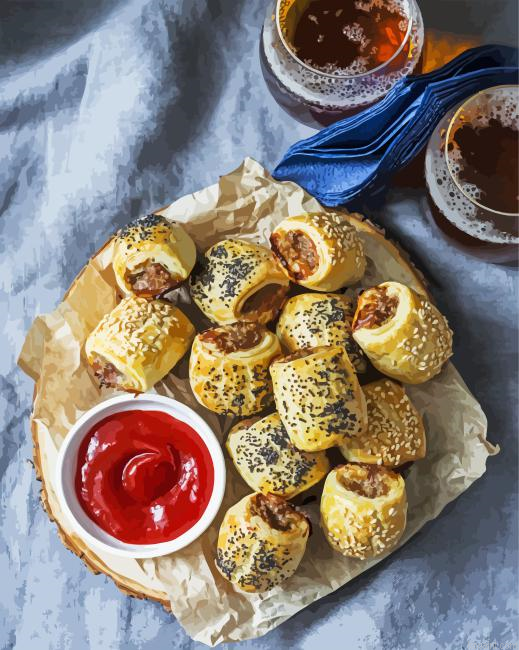 Tasty Sausage Roll Painting By Numberss.png