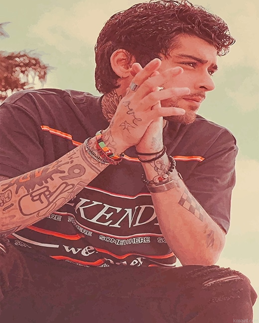 Tattooed Zayn Malik New Painting By Numberss.png