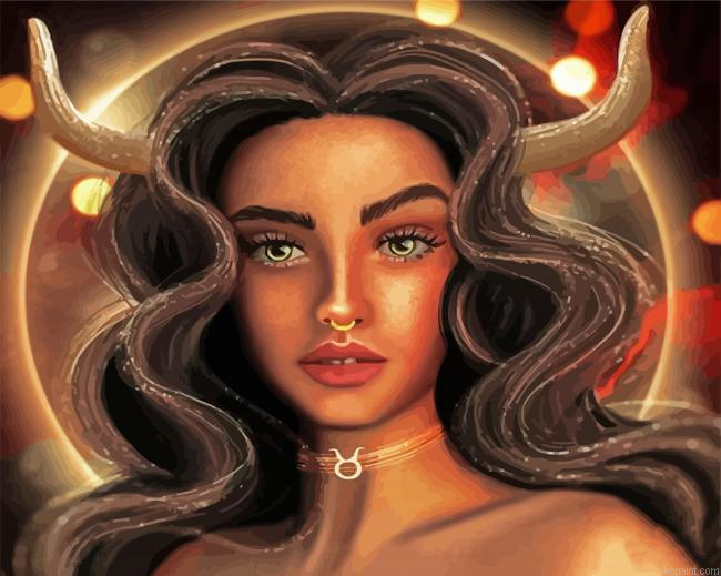 Taurus Beautiful Lady Painting By Numberss.png