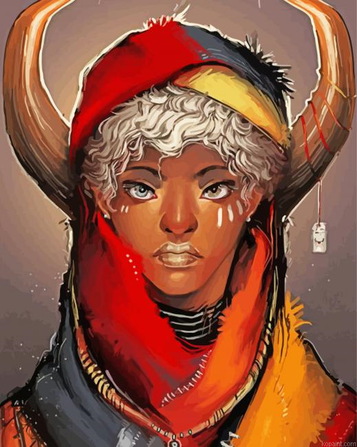 Taurus Black Lady Painting By Numberss.png