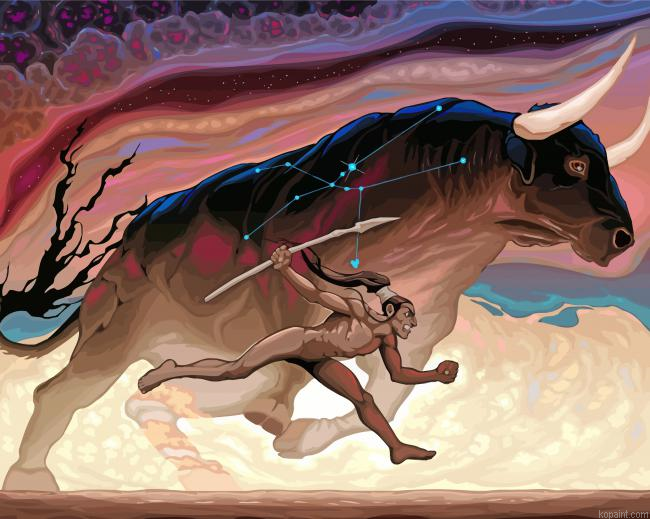 Taurus The Bull Art Painting By Numberss.png