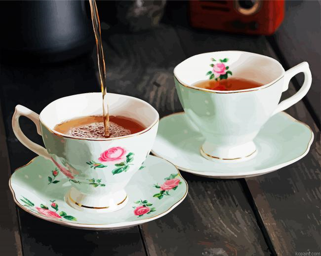 Tea Cups Art Paint By Numbers