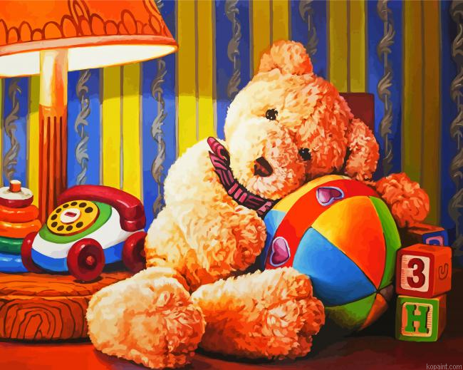 Teddy Bear Cuddling Paint By Numbers.png