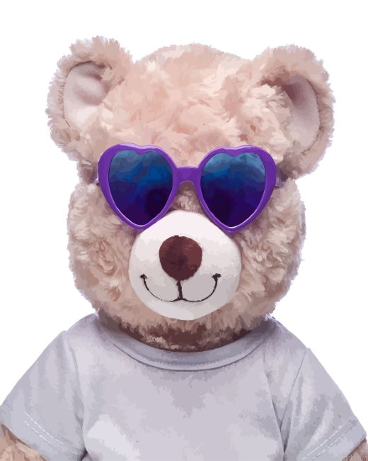 Teddy Bear With Sunglasses Painting By Numberss.png
