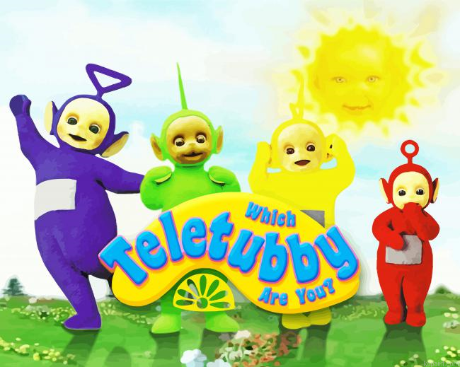 Teletubbies And Sun Baby Painting By Numberss.png