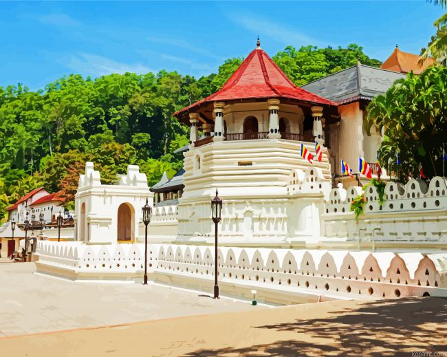 Temple Of The Sacred Tooth Relic Sri Lanka Paint By Numbers