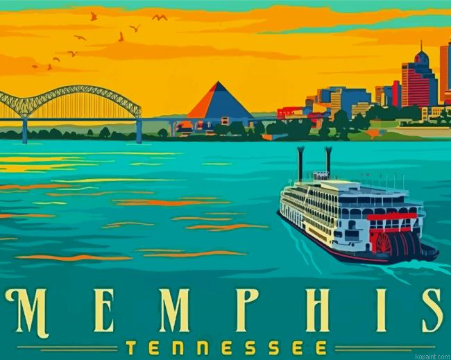 Tennessee Memphis City Poster Painting By Numberss.png