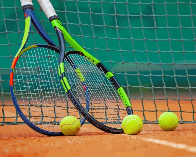 Tennis Game Equipment Painting By Numberss.png