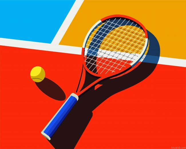 Tennis Racket And Ball Paint By Numbers.png