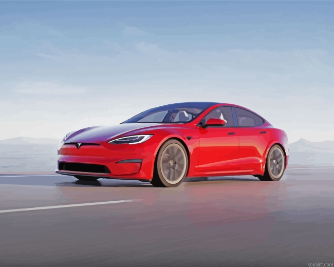 Tesla Car Painting By Numberss.png