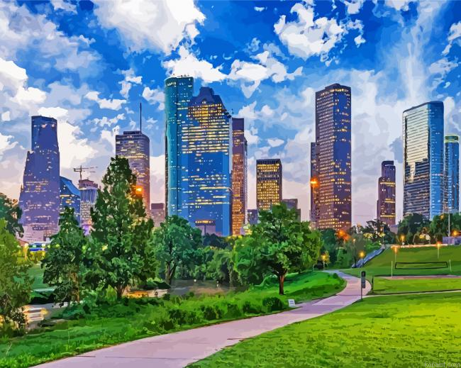 Texas Houston City Painting By Numberss.png